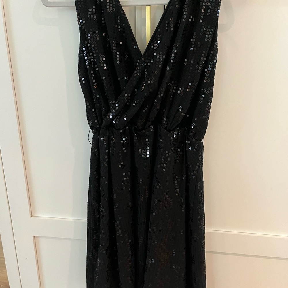 Black Sequin Sleeveless Dress